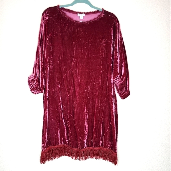 Sundance Red Velvet Fringe Tunic MP - Picture 1 of 5